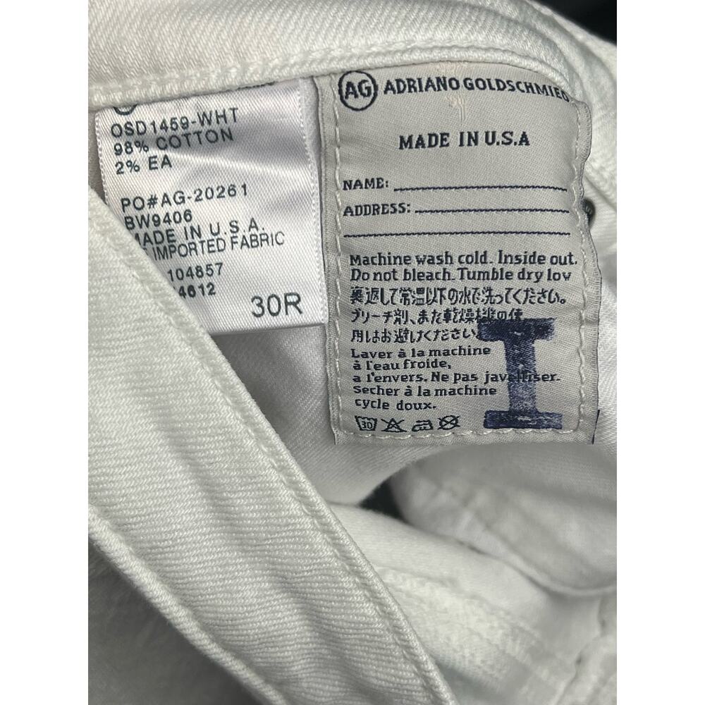 AG Adriano GoldSchmied White jeans size 30 regular Stevie straight - Picture 8 of 9